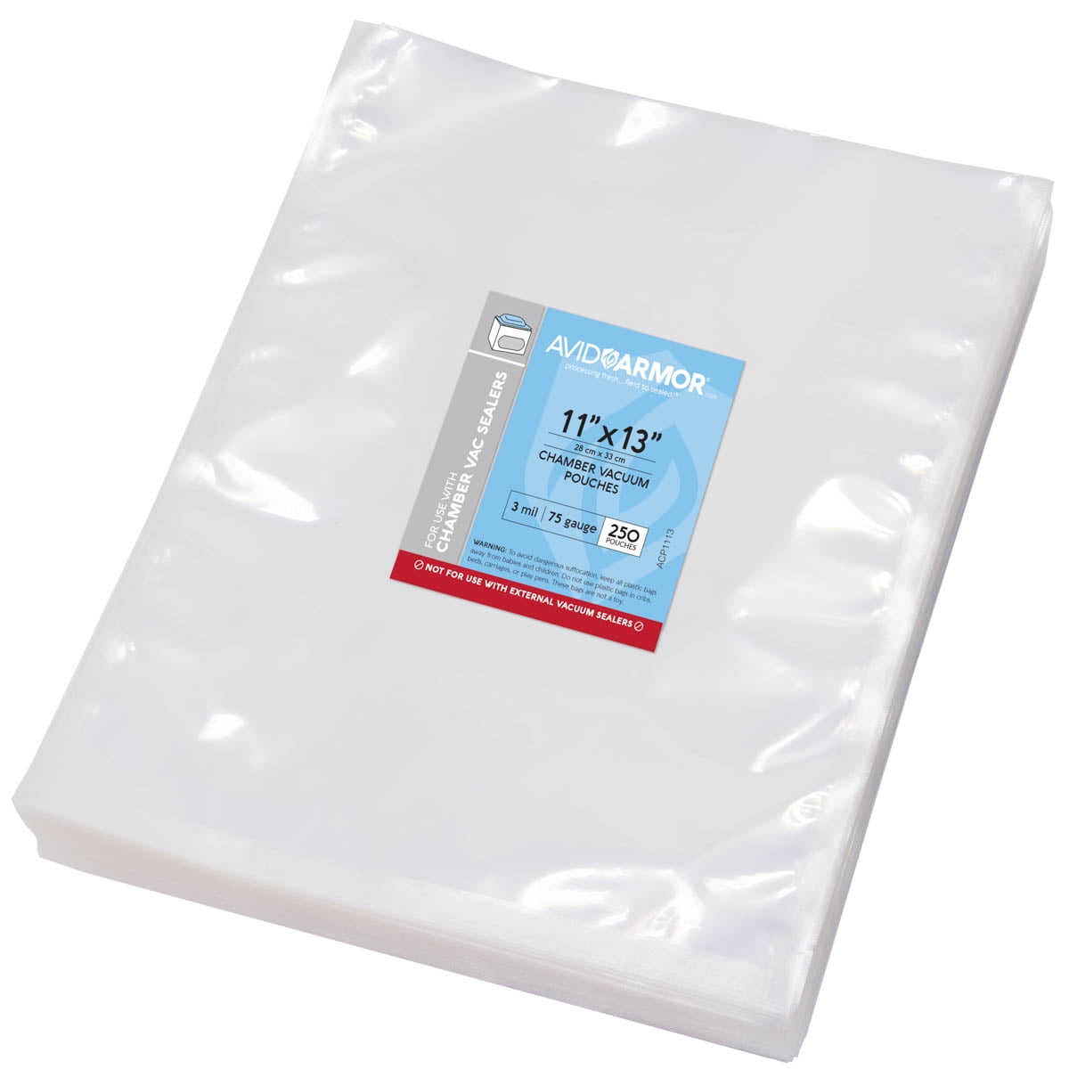 Food Vacuum Freezer Bags 100 Pre-Cut Combo Pack - 50 Quart Size 8x12 and Gallon 11x16 from Avid Armor