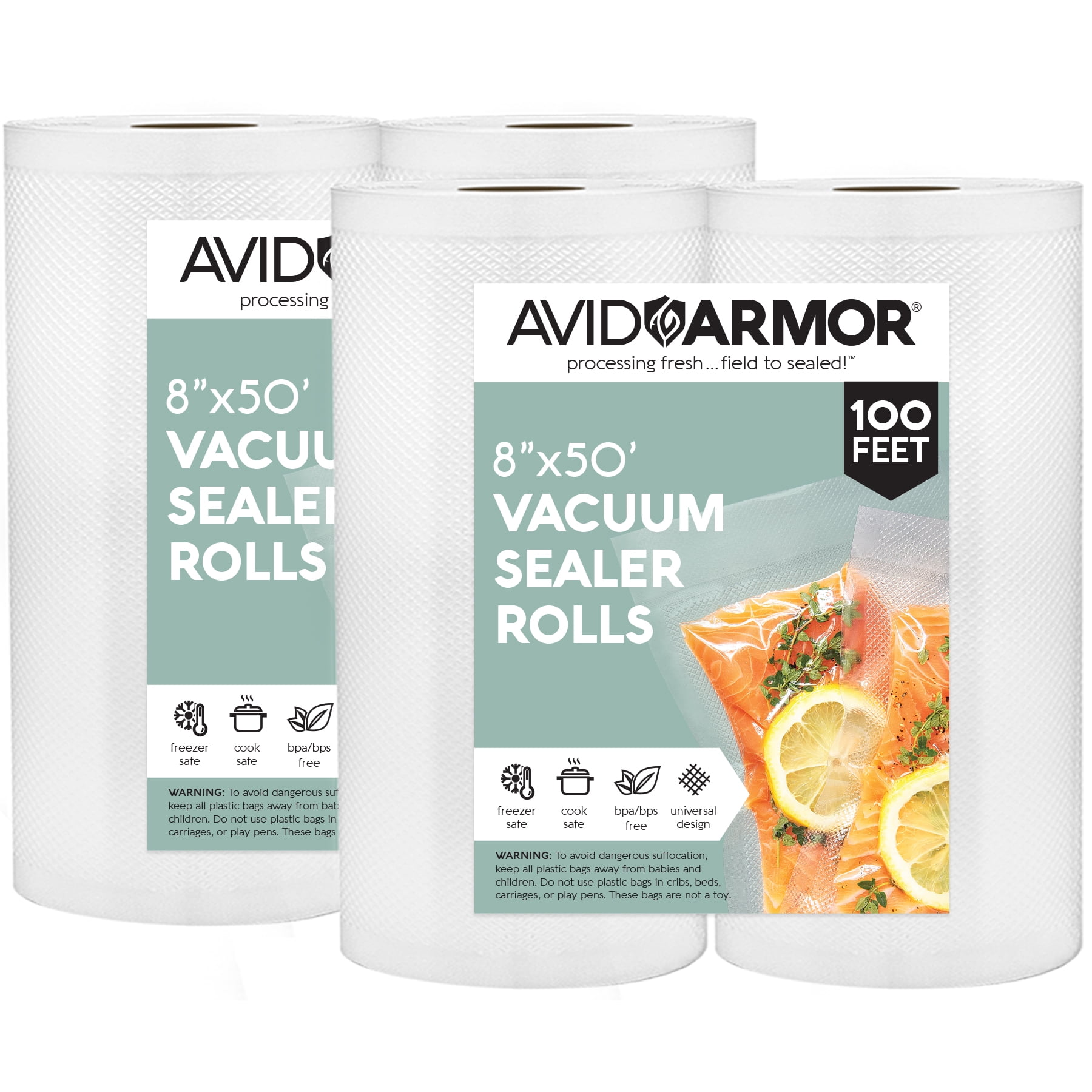 Avid Armor Vacuum Sealer Bags 11x50 Rolls 2 Pack for Food Saver, Seal a Meal  Vacuum Sealers Heavy Duty, BPA Free, Sous Vide Safe, Cut to Size Vacuum  Storage Bags, Universal Design