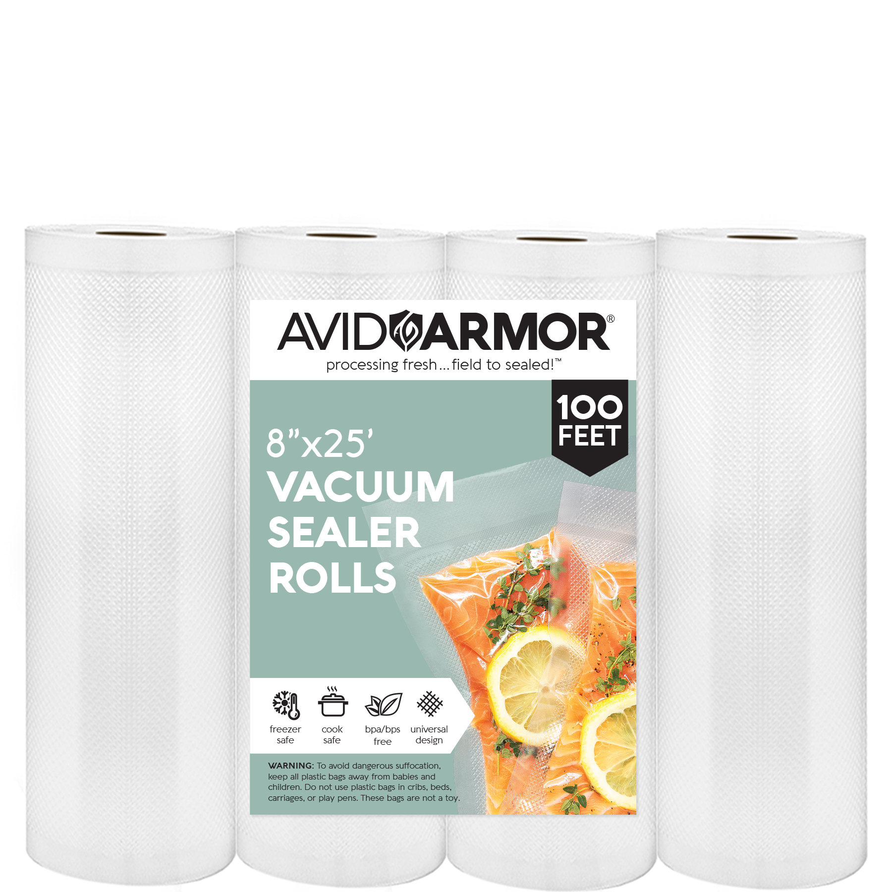 FoodSaver GameSaver 8" x 20' Vacuum Seal Rolls, 6 Pack