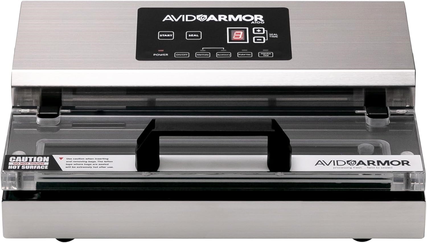 Avid Armor A100 Vacuum Sealer, Commercial Food Saver Vacuum Machine with Double Piston Pump, Stainless Steel Body, and 30 Vacuum Seal Bags