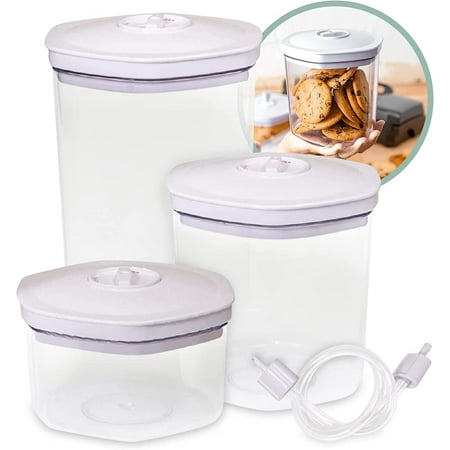 Avid Armor 3-Piece Food Vacuum Canister Set, Universal Hose Attachment Included