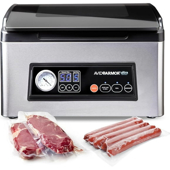 Avid Armor Ultra Series USV32 Food Saver Vacuum Machine, Stainless Steel Chamber Vacuum Sealer, Vacuum Sealer Machine for Wet Food