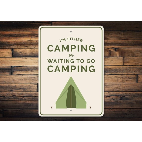 Avid Camper Gift Novelty Decor, Metal Wall Sign - 10x14 Inches