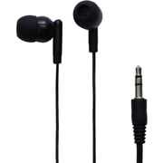 Avid Disposable Earbuds AE-215 Stereo Rubber Tip Bulk Earbuds, Black 100 Pack