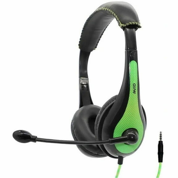 Avid Education AE-36 Headset with Noise Cancelling Microphone and 3.5mm Plug, Green