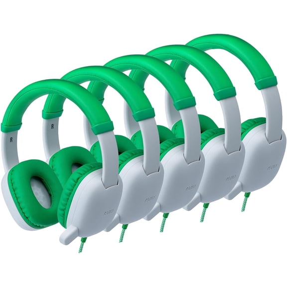 Avid Products AP-400 WonderEars Classroom Headphone with Microphone, USB-C, Orange (40 Pack)