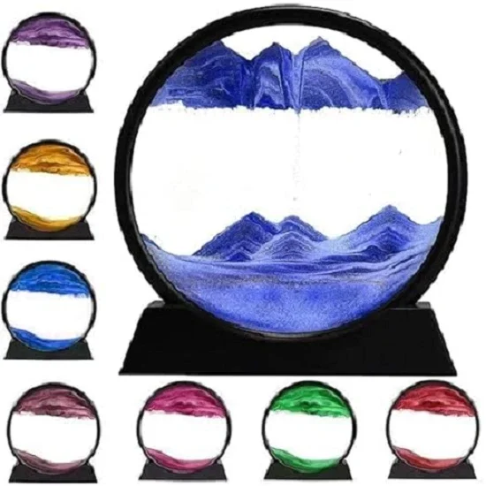 Avidar Impact Hub Sand Art Liquid Motion, 3D Deep Sea Sandscape Round Glass