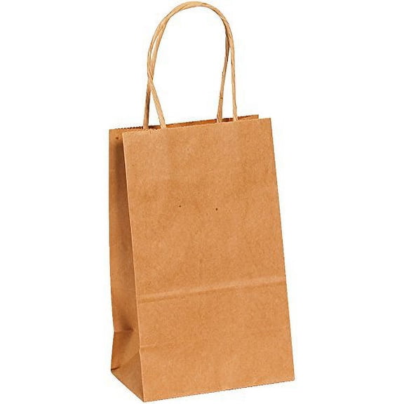 Aviditi 5 1/2 x 3 1/4 x 8 3/8" Kraft Paper Shopping Bags