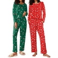 thumbnail image 1 of Avidlove 2 Pack Women Pajama Set Soft Long Sleeve Print Top and Pajama Bottoms Sleepwear Pjs Cozy Loungwear with Pockets S-XXL, 1 of 7