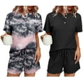 thumbnail image 1 of Avidlove 2 Pack Womens Pajama Sets Short Sleeve Henly Top with Shorts Soft Pj Loungewear Comfy Sleepwear S-XXL, 1 of 7