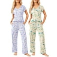 thumbnail image 1 of Avidlove 2 Pack Womens Pajamas Short Sleeve Sleepwear Top with Pants Super-Soft Printed Lounge Sets S-XXL, 1 of 8