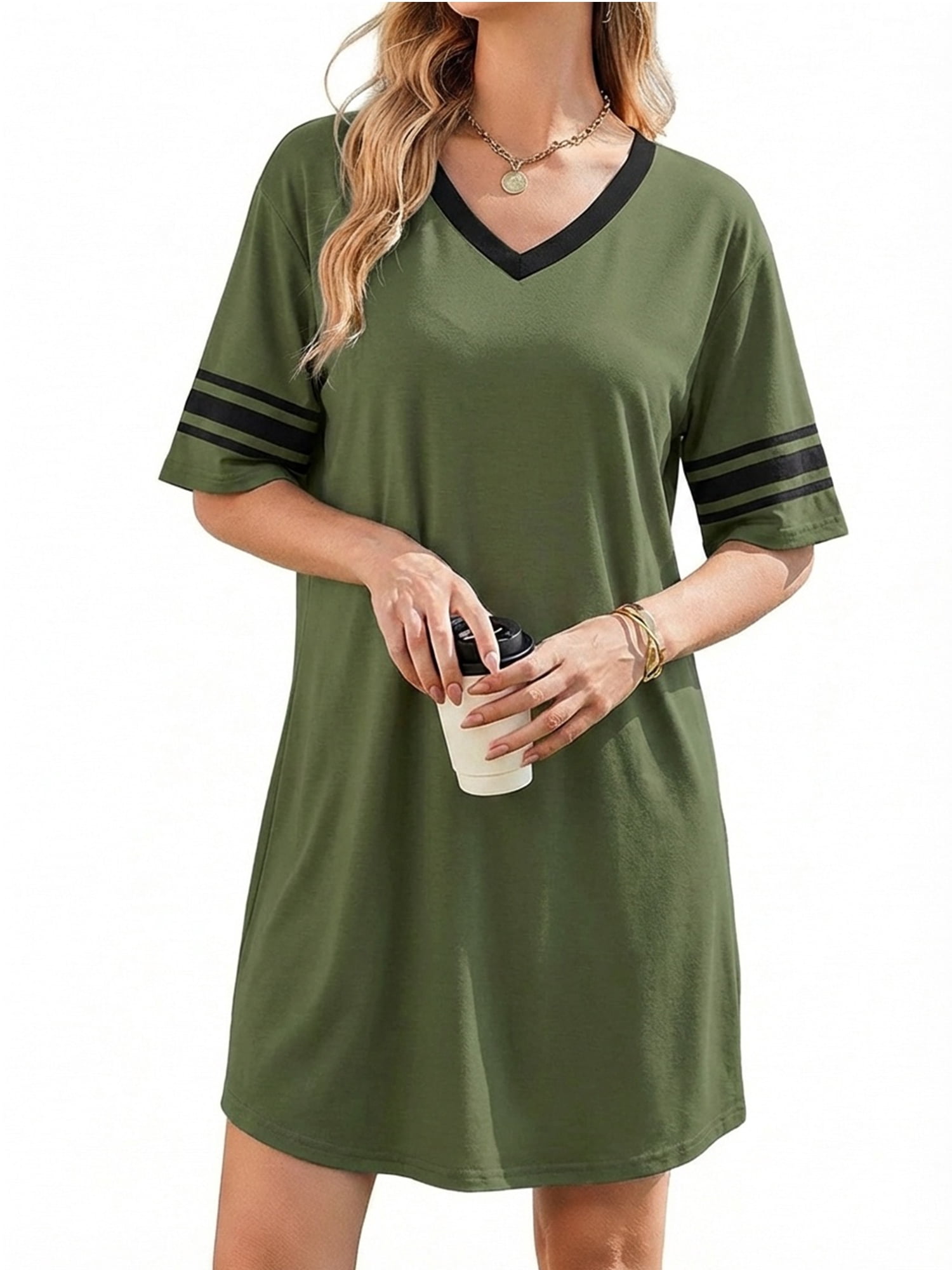 Avidlove Bamboo Viscose Nightgowns for Women Oversized Short Sleeve ...
