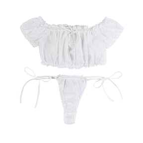 Avidlove Bra and Panty Set Ruffle Lingerie Set Sexy Sheer Chemise