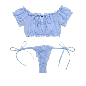 Avidlove Bra and Panty Set Ruffle Lingerie Set Sexy Sheer Chemise