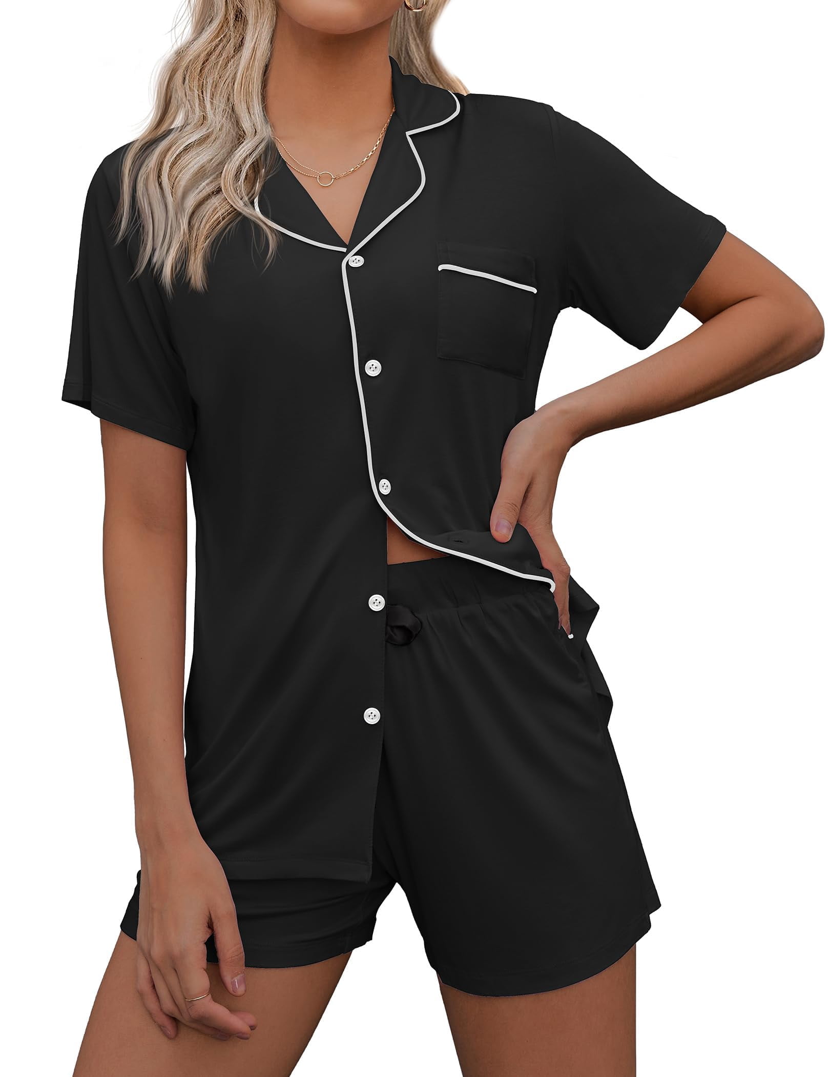 2-Piece Regular Button-Down Collar Argyle Knit Pajama Set