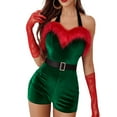 thumbnail image 1 of Avidlove Christmas Romper Pajamas for Women Sexy Santa Velvet Lingerie Jumpsuit Shorts Bodysuit with Belt Sexy Santa Claus Outfits, 1 of 2