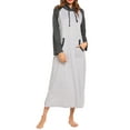 thumbnail image 1 of Avidlove Cotton Nightgown for Women Long Sleeve Hooded Gowns Sleepwear Full Length Nightwear with Pockets, 1 of 7