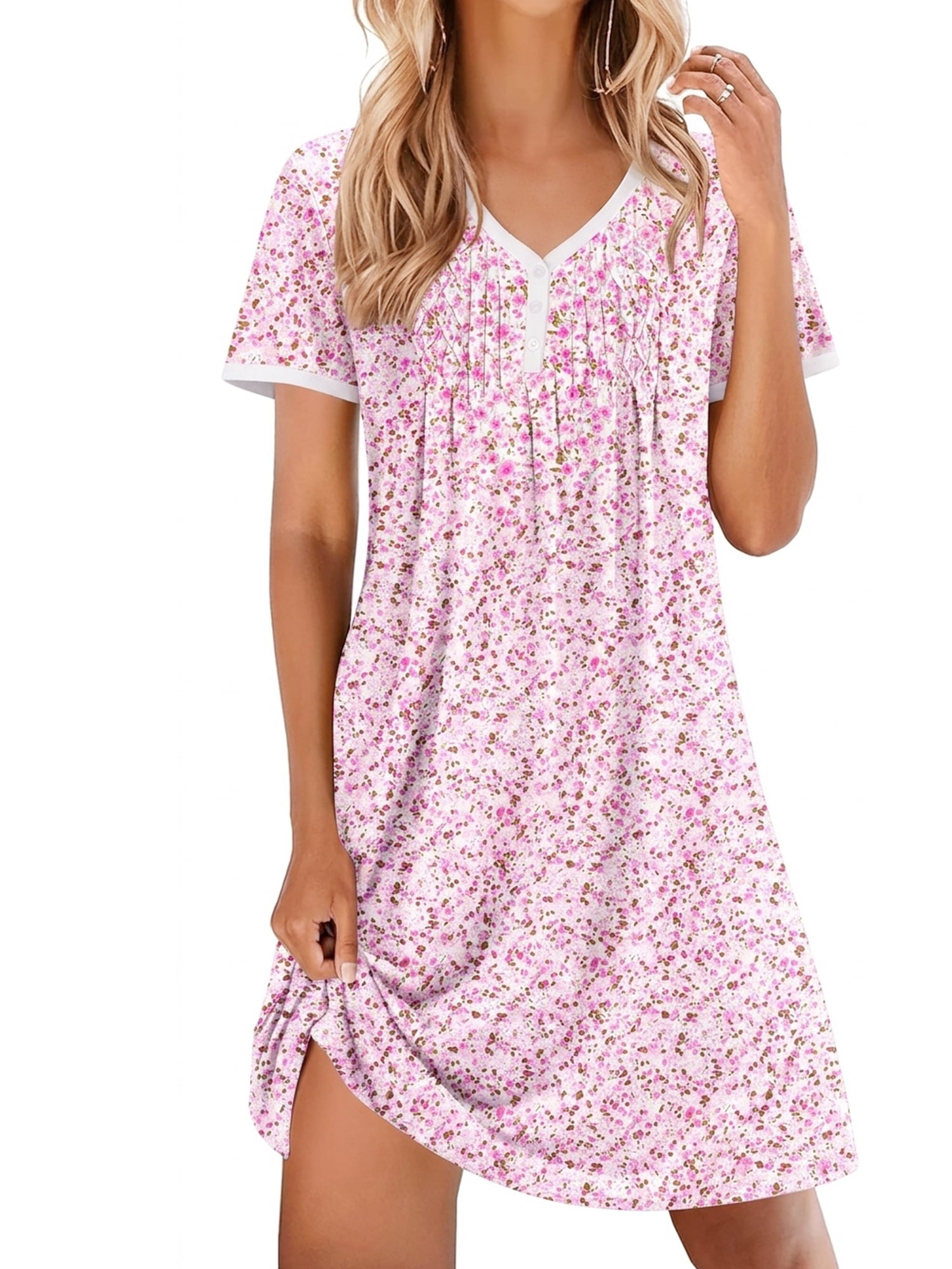 floral night dress for women cotton Cottagecore Cotton Floral Night Gown Dress S I Retro Fairy