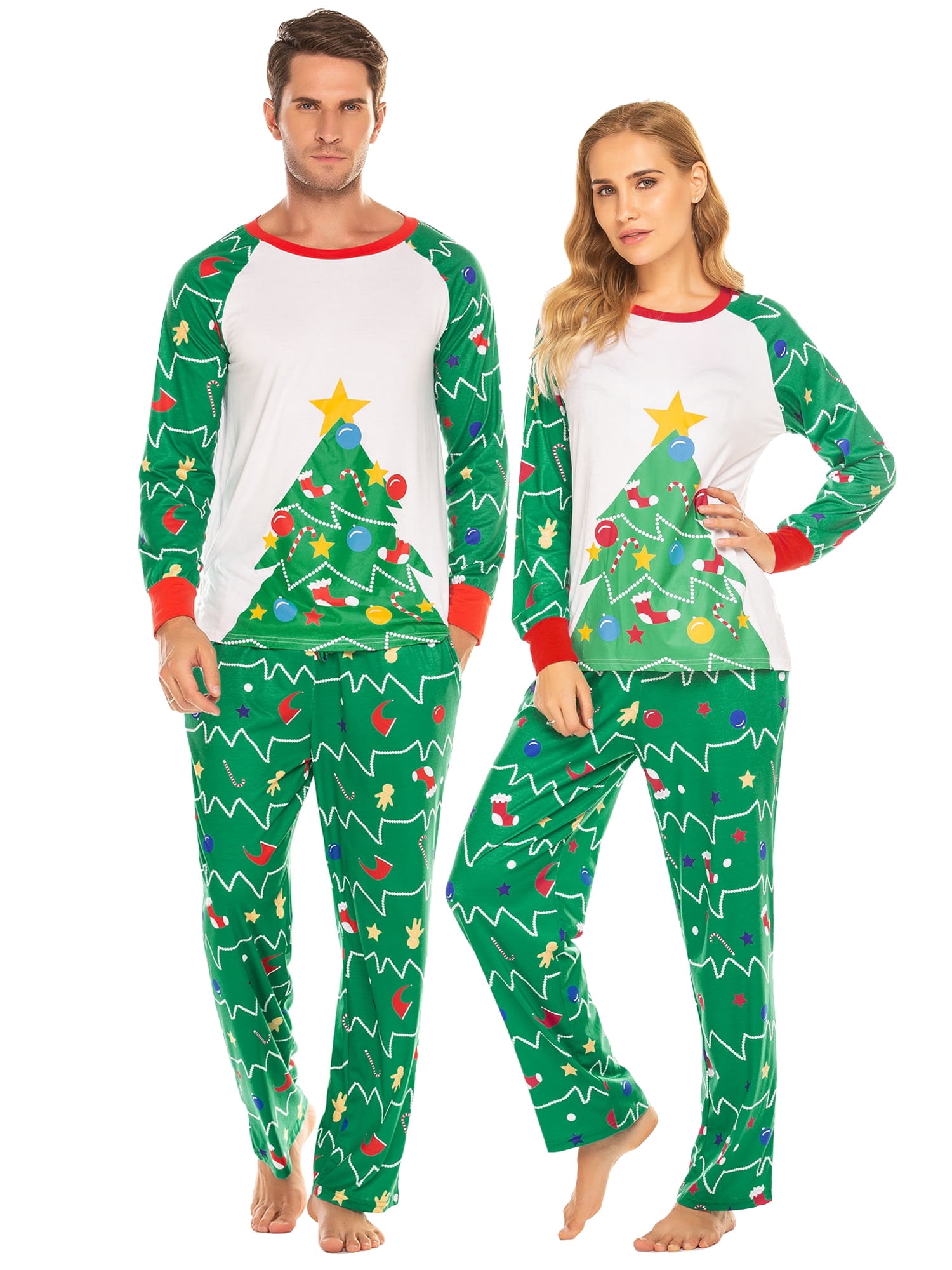 Avidlove Couple Christmas Pajamas Set long Sleeve Family Matching ...