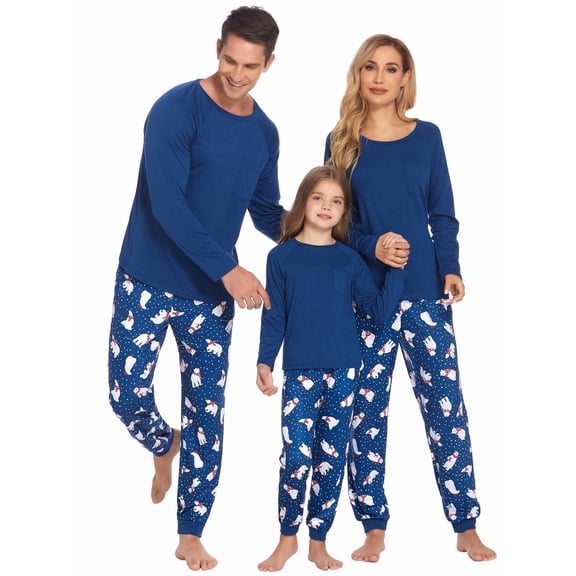 Avidlove Family Christmas Pajamas Set Matching Pjs Sleepwear Long Sleeve Sleepshirts with Xmas Pants Soft Nightwear ,Kids
