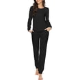 thumbnail image 1 of KISSGAL Jogger Pajama Set Long Sleeve Sleepwear Soft Pj Set Comfy Lounge Set Nightwear with Pockets, 1 of 7