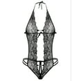 thumbnail image 1 of Avidlove Lingerie for Women Lace Bodysuit Halter One Piece Lingerie Sleepwear Black XXXL, 1 of 6