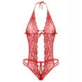 thumbnail image 1 of Avidlove Lingerie for Women Lace Bodysuit Halter One Piece Lingerie Sleepwear Red XXL, 1 of 6