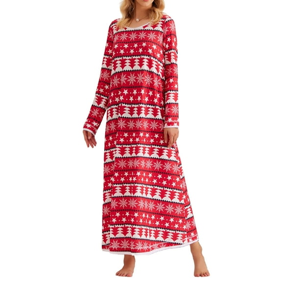 Avidlove Long Nightgown for Women Long Sleeve Nightshirt Full Length Sleepwear Soft Loungewear S-3XL