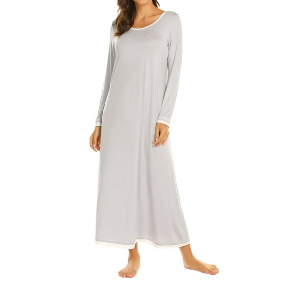 Avidlove Long Nightgown for Women Long Sleeve Nightshirt Full Length Sleepwear Soft Loungewear S-3XL
