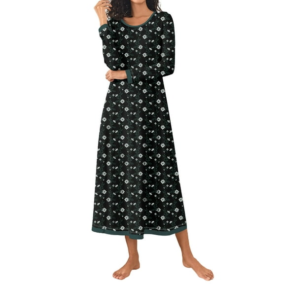 Avidlove Long Nightgown for Women Long Sleeve Nightshirt Full Length Sleepwear Soft Loungewear S-4XL