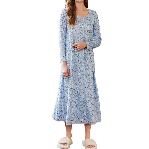 Avidlove Long Nightgown for Women Long Sleeve Nightshirt Full Length Sleepwear Soft Loungewear S-4XL