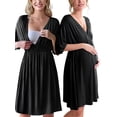 thumbnail image 1 of Avidlove Maternity Dress for Photoshoot 3 in 1 Labor/Delivery/Hospital Gown Maternity Nursing Nightgown Sleepwear for Breastfeeding Casual Baby Shower Dress S-XXL, 1 of 8
