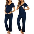 thumbnail image 1 of Avidlove Maternity Nursing Pajama Sets Labor Delivery Pjs Louge Set Breastfeeding Pajamas Short Sleeve Top & Pants Pregnancy Sleepwear Set, 1 of 7
