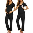 thumbnail image 1 of Avidlove Maternity Nursing Pajama Sets Labor Delivery Pjs Louge Set Breastfeeding Pajamas Short Sleeve Top & Pants Pregnancy Sleepwear Set, 1 of 8