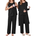 thumbnail image 1 of Avidlove Maternity Pajamas and Robe Set 3 Piece Double Layer Sleeveless Nursing Top,Pregnancy Pants with Robe Pjs Sleepwear, 1 of 8