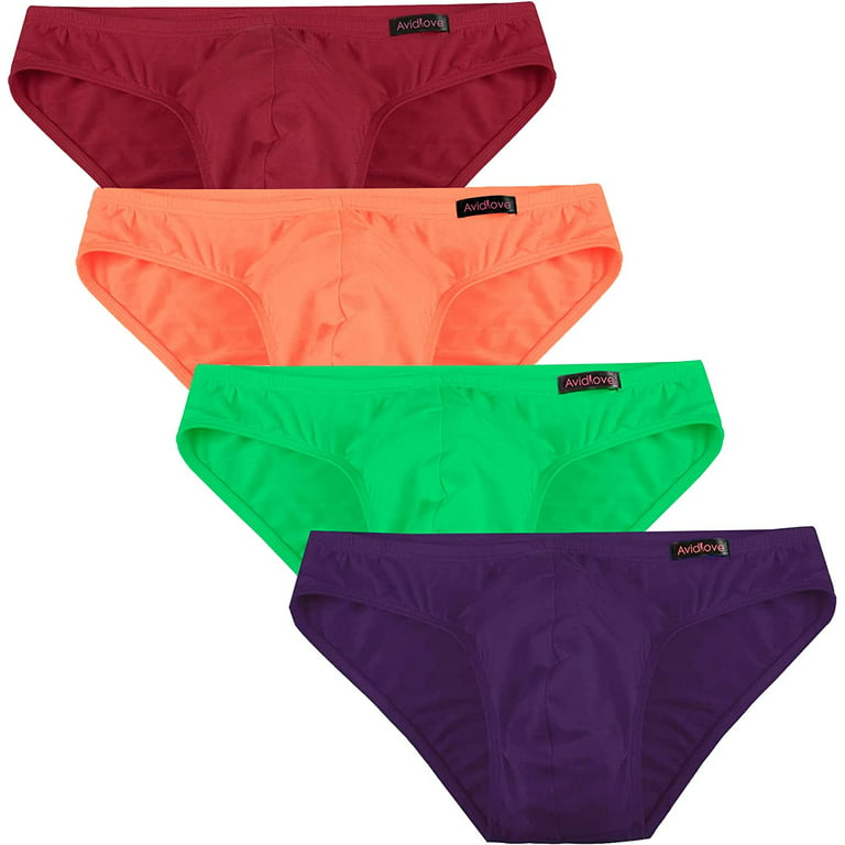 Avidlove Mens Bikini Underwear 4 Pack Low Rise Briefs for Men Sexy