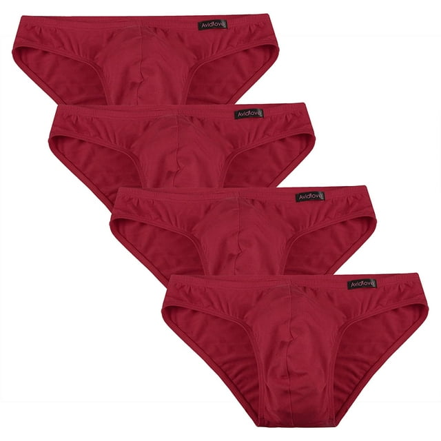 Avidlove Mens Bikini Underwear 4 Pack Low Rise Briefs for Men Sexy Mens