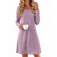 thumbnail image 1 of KISSGAL Nightgowns for Women Long Sleeve Sleepshirts Crew Neck Pajamas Dress Knee Length Sleepwear, 1 of 6