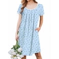 thumbnail image 1 of Avidlove Nightgowns for Women Short Sleeve House Dress with Pockets Pleated Nightdress Soft Sleepwear S-XXXL, 1 of 7
