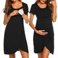 thumbnail image 1 of KISSGAL Nursing Nightgowns 3 In 1 Maternity Gown Short Sleeve Breasfeeding Sleepwear Labor and Delivery Dress, 1 of 7