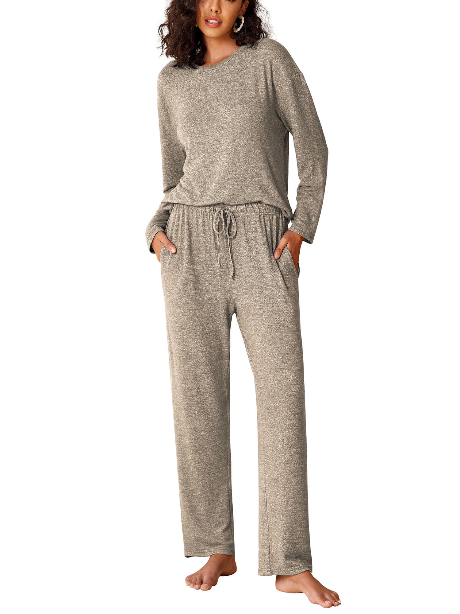 Womens Short Sleeve Pajama Set Button Down Cotton Sleepwear Set Lapel