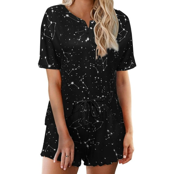 Avidlove Pajama Sets for Women 2 Piece Tie Dye Loungewear Set Cotton Tops & Shorts Ladies Pj Sets Sleepwear Matching Lounge Sets