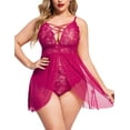 thumbnail image 1 of Avidlove Plus Size Chemise Sleepwear Women's Sexy Lingerie Nightwear Nightdress Rose Red 3XL, 1 of 6