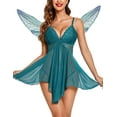 thumbnail image 1 of Avidlove Plus Size Lingerie for Women Lace Negligee Dress Chemise Nightdress Peacock Blue, 1 of 2