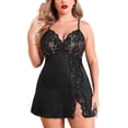 thumbnail image 1 of Avidlove Plus Size Nightgown for Women Chemise Comfy Floral Lace Lingerie Nightwear Black 5XL, 1 of 6