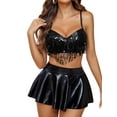 thumbnail image 1 of Avidlove Rave Lingerie Set for Women Sequin Fringe Bra and Skirt Set Pu Leather Sexy Lingerie Sets, 1 of 4