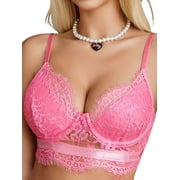 Avidlove Sexy Lace Bralette Bra for Women Lingerie V Neck Strap Bustier Tank Tops Lace Cami Crop Tops