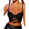 thumbnail image 1 of Avidlove Sexy Lace Bralette Bra for Women Lingerie V Neck Strap Bustier Tank Tops Lace Cami Crop Tops, 1 of 7