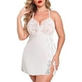 thumbnail image 1 of Avidlove Sexy Satin Nightgown Negligee Lingerie Plus Size Nightwear for Women White X-Large, 1 of 4