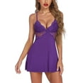 thumbnail image 1 of Avidlove Sexy Sleepwear for Women Chemise Nightgown Slip Lingerie Dress V-Neck Nightwear Purple XX-Large, 1 of 3